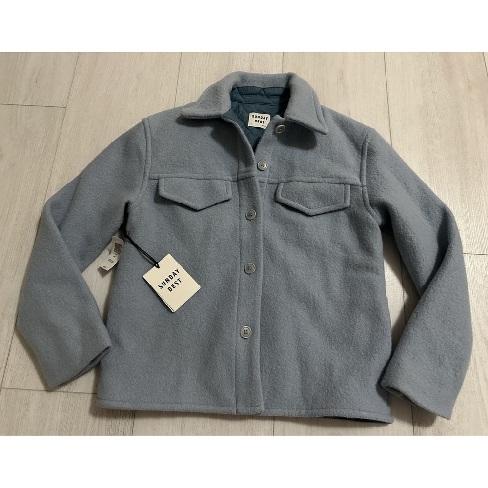 NWT Aritzia Sunday Best Sky Shirt Jacket Sz‎ XS Dune Blue Color